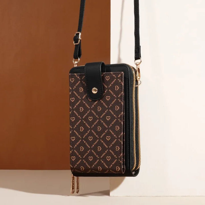 Bolso bandolera pequeño de pantalla táctil para mujer, monedero y cartera para teléfono móvil